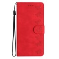 For Honor 90 Pro Seven Butterflies Embossed Leather Phone Case(Red)