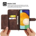 For Realme 12 5G Skin-feel Flowers Embossed Wallet Leather Phone Case(Brown)