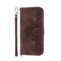 For Huawei Pura 70 Pro / Pura 70 Pro+ Skin-feel Flowers Embossed Wallet Leather Phone Case(Brown)