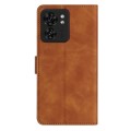 For Motorola Edge 40 Seven Butterflies Embossed Leather Phone Case(Brown)