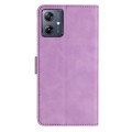 For Motorola Moto G14 4G Seven Butterflies Embossed Leather Phone Case(Purple)