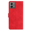 For Motorola Moto G84 5G Seven Butterflies Embossed Leather Phone Case(Red)