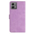 For Motorola Moto G84 5G Seven Butterflies Embossed Leather Phone Case(Purple)