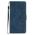 For Motorola Moto G84 5G Seven Butterflies Embossed Leather Phone Case(Blue)