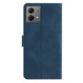 For Motorola Moto G84 5G Seven Butterflies Embossed Leather Phone Case(Blue)