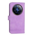 For Realme 12 Pro+ Dierfeng Dream Line TPU + PU Leather Phone Case(Purple)