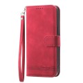 For Realme 12+ Dierfeng Dream Line TPU + PU Leather Phone Case(Red)