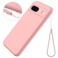 For Google Pixel 8a Pure Color Liquid Silicone Shockproof Phone Case(Pink)
