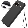 For Google Pixel 8a Pure Color Liquid Silicone Shockproof Phone Case(Black)