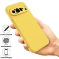For Google Pixel 9 Pure Color Liquid Silicone Shockproof Phone Case(Yellow)