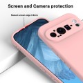 For Google Pixel 9 Pro Pure Color Liquid Silicone Shockproof Phone Case(Pink)