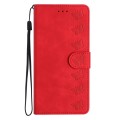 For Xiaomi Redmi 10C Seven Butterflies Embossed Leather Phone Case(Red)