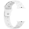 Football Texture Silicone Watch Band For Apple Watch 8 41mm(White)