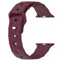 Football Texture Silicone Watch Band For Apple Watch 8 41mm(Wine Red)
