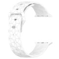 Football Texture Silicone Watch Band For Apple Watch 7 45mm(White)