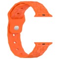 Football Texture Silicone Watch Band For Apple Watch SE 2022 44mm(Orange)