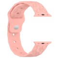 Football Texture Silicone Watch Band For Apple Watch SE 44mm(Pink)
