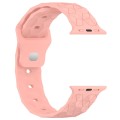 Football Texture Silicone Watch Band For Apple Watch 6 44mm(Pink)