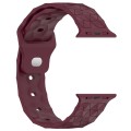 Football Texture Silicone Watch Band For Apple Watch 6 44mm(Wine Red)