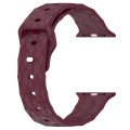 Football Texture Silicone Watch Band For Apple Watch 4 44mm(Wine Red)