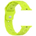 Football Texture Silicone Watch Band For Apple Watch 3 42mm(Limes Green)
