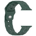 Football Texture Silicone Watch Band For Apple Watch 3 42mm(Pine Green)