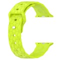 Football Texture Silicone Watch Band For Apple Watch 42mm(Limes Green)