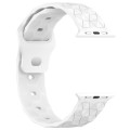 Football Texture Silicone Watch Band For Apple Watch SE 2023 44mm(White)