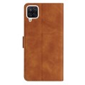 For Samsung Galaxy A22 4G Seven Butterflies Embossed Leather Phone Case(Brown)