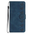For Samsung Galaxy A52 5G Seven Butterflies Embossed Leather Phone Case(Blue)