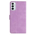For Samsung Galaxy M23 Seven Butterflies Embossed Leather Phone Case(Purple)