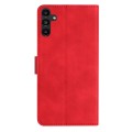 For Samsung Galaxy S23 FE 5G Seven Butterflies Embossed Leather Phone Case(Red)