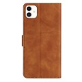 For Samsung Galaxy A05 Seven Butterflies Embossed Leather Phone Case(Brown)