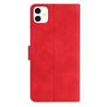 For Samsung Galaxy A05 Seven Butterflies Embossed Leather Phone Case(Red)