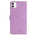 For Samsung Galaxy A05 Seven Butterflies Embossed Leather Phone Case(Purple)
