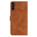 For Samsung Galaxy A15 Seven Butterflies Embossed Leather Phone Case(Brown)