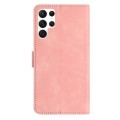For Samsung Galaxy S24 Ultra 5G Seven Butterflies Embossed Leather Phone Case(Pink)