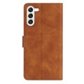 For Samsung Galaxy S24 5G Seven Butterflies Embossed Leather Phone Case(Brown)