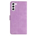 For Samsung Galaxy S24 5G Seven Butterflies Embossed Leather Phone Case(Purple)