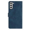 For Samsung Galaxy S22 5G Seven Butterflies Embossed Leather Phone Case(Blue)