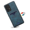 For Samsung Galaxy A53 5G Denior PU Back Cover Card Slot Holder Phone Case(Blue)