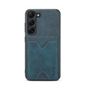 For Samsung Galaxy S24+ 5G Denior PU Back Cover Card Slot Holder Phone Case(Blue)