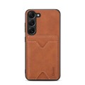 For Samsung Galaxy S24+ 5G Denior PU Back Cover Card Slot Holder Phone Case(Brown)