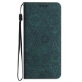 For Samsung Galaxy S23 Ultra 5G Ethnic Embossed Adsorption Leather Phone Case(Blue)