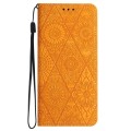 For Samsung Galaxy S20 Ethnic Embossed Adsorption Leather Phone Case(Yellow)