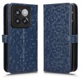For Xiaomi 14 Pro Honeycomb Dot Texture Leather Phone Case(Blue)