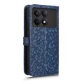 For Xiaomi Poco X6 Pro / Redmi K70E 5G Honeycomb Dot Texture Leather Phone Case(Blue)