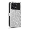 For Xiaomi Poco X6 Pro / Redmi K70E 5G Honeycomb Dot Texture Leather Phone Case(Silver)