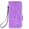 For Sharp Aquos Sense8 Symmetrical Triangle Pattern Leather Phone Case(Purple)
