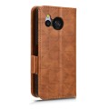 For Sharp Aquos Sense8 Symmetrical Triangle Pattern Leather Phone Case(Brown)
